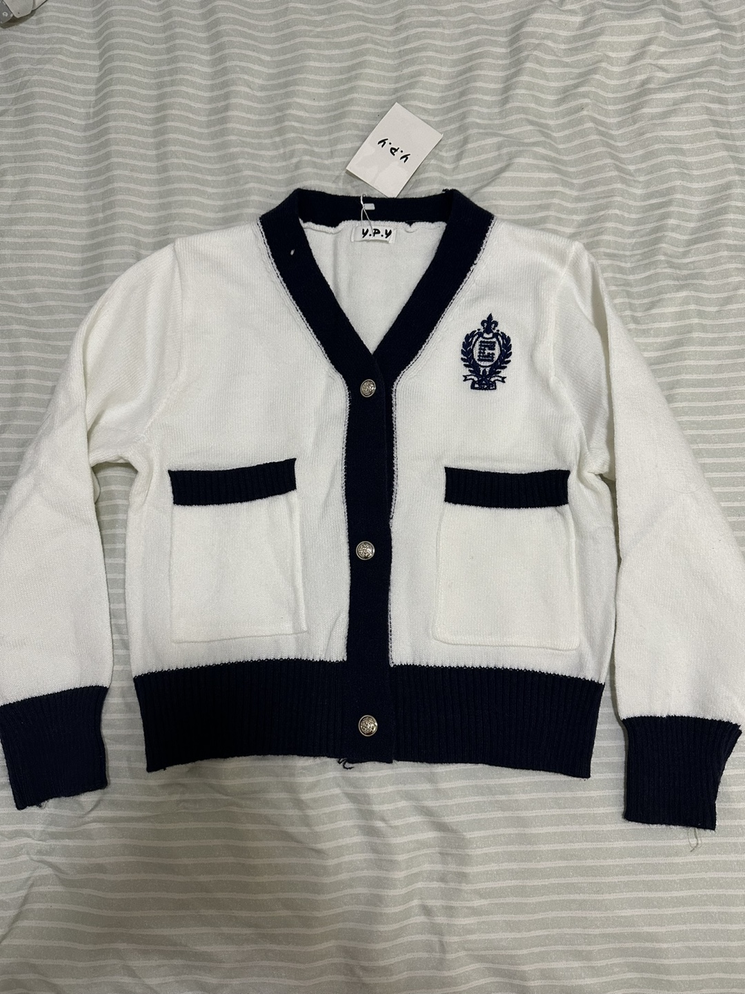 White and Blue Cardigan