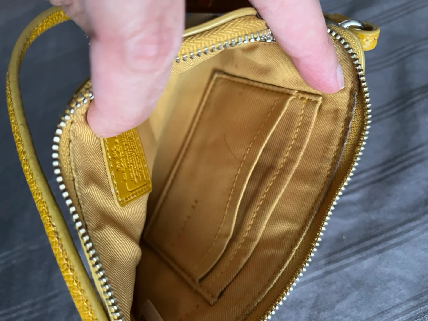 Coach Mustard Yellow Wristlet image indicator(4)