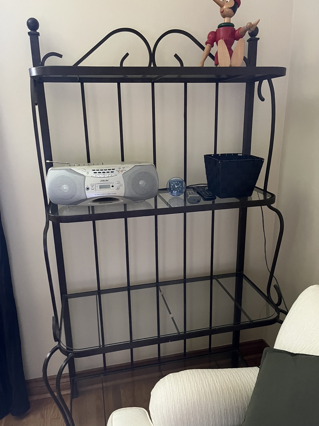 Brown wrought Iron Bakers Rack