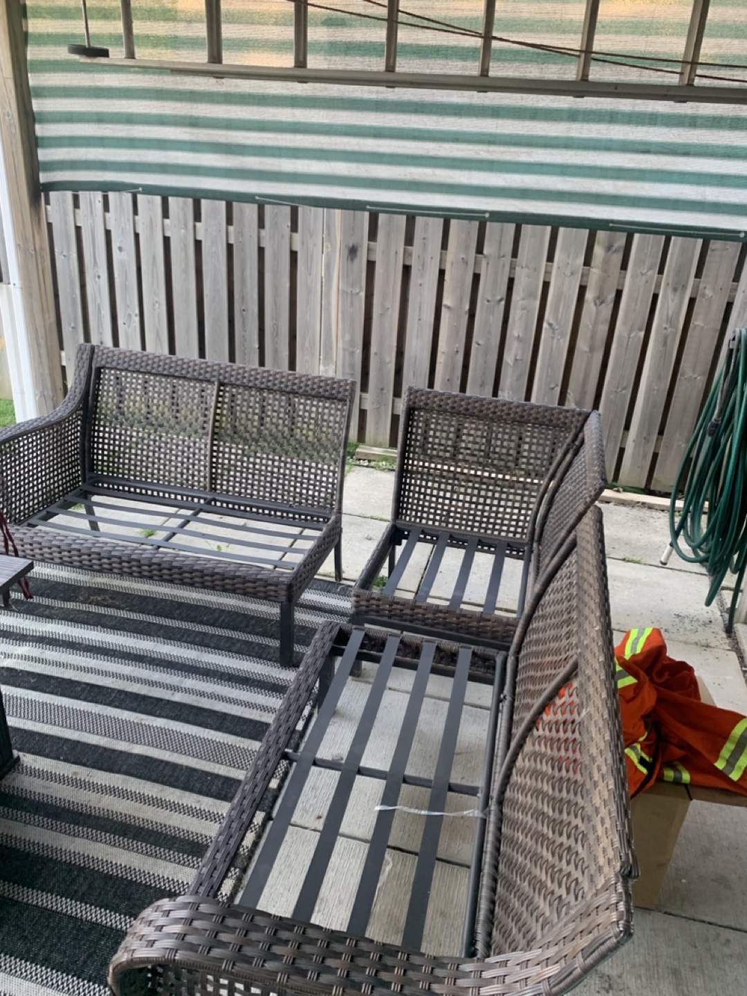 Wicker Patio Sofa Set