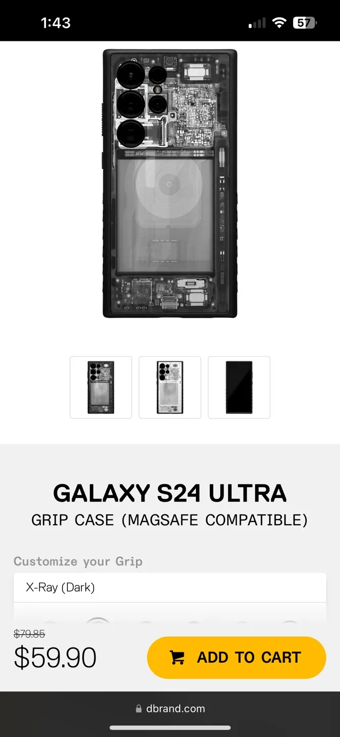 Dbrand Galaxy S24 Ultra Grip Case (X-Ray skin) image indicator(3)