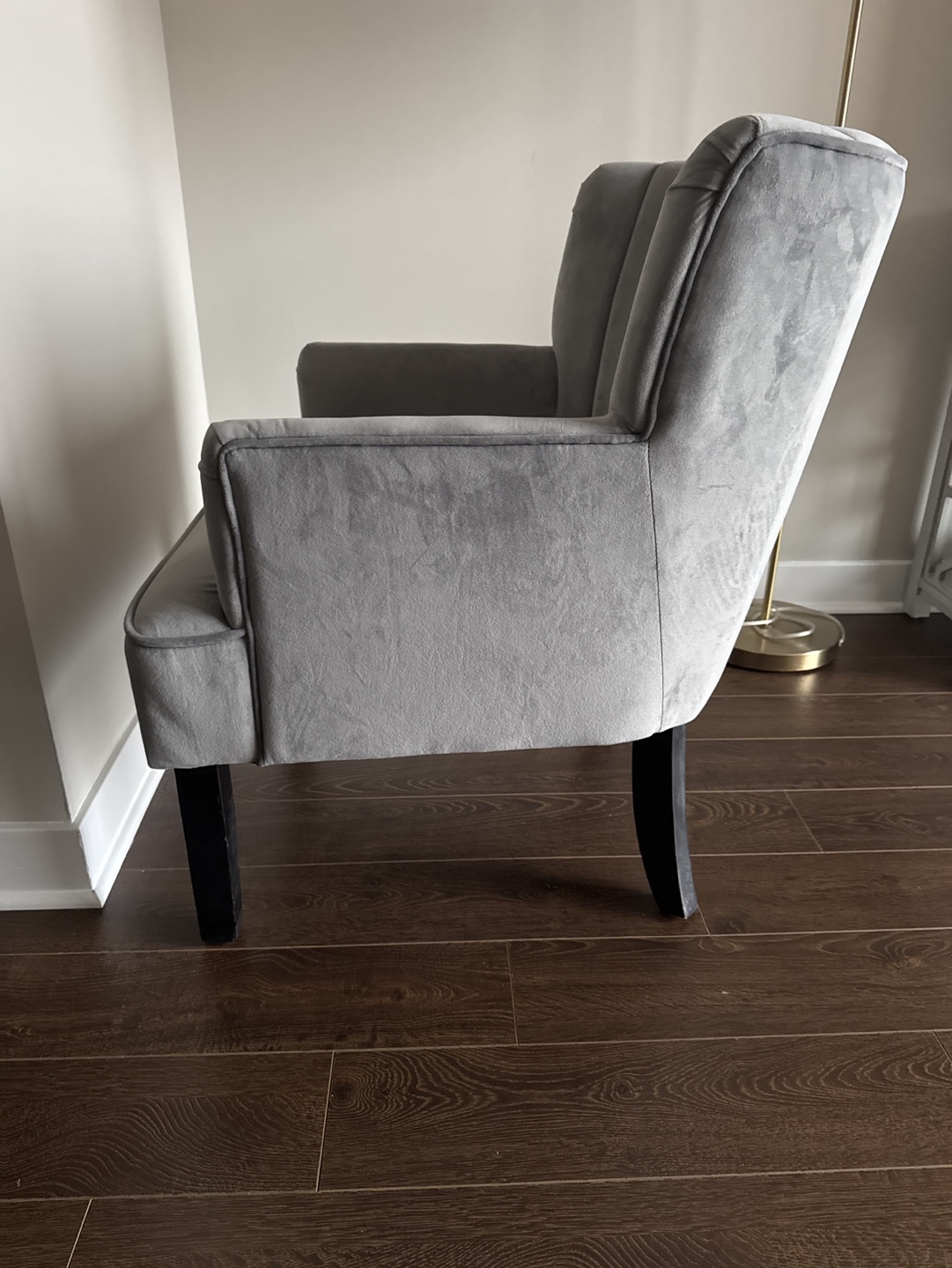 Gray Velvet Accent Chair - photo 5