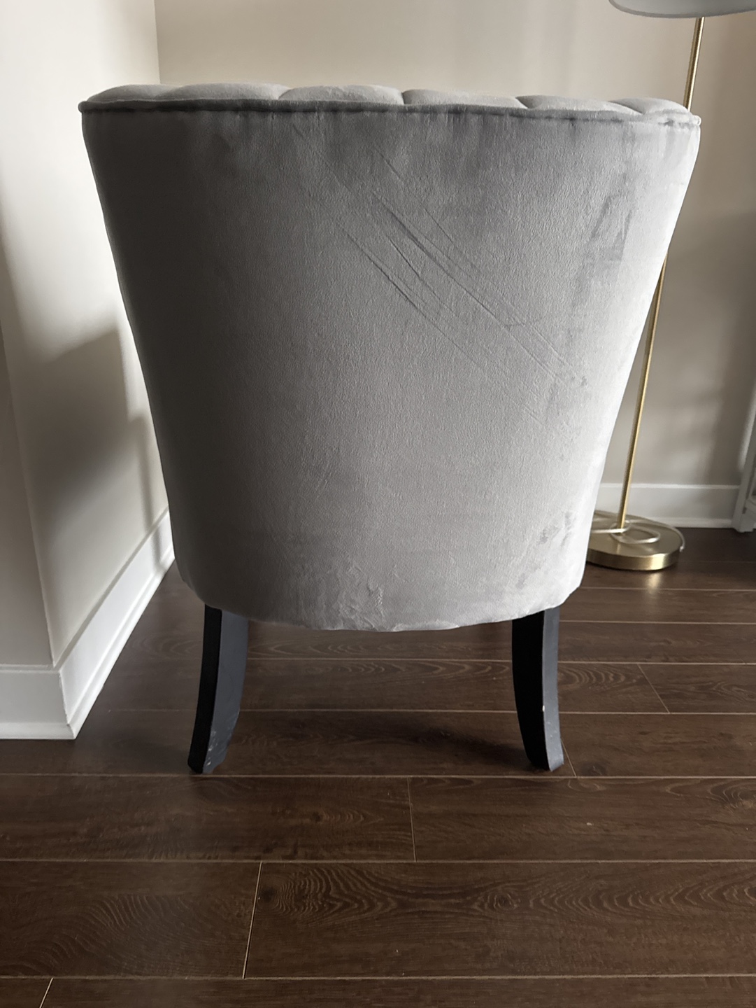Gray Velvet Accent Chair - photo 4