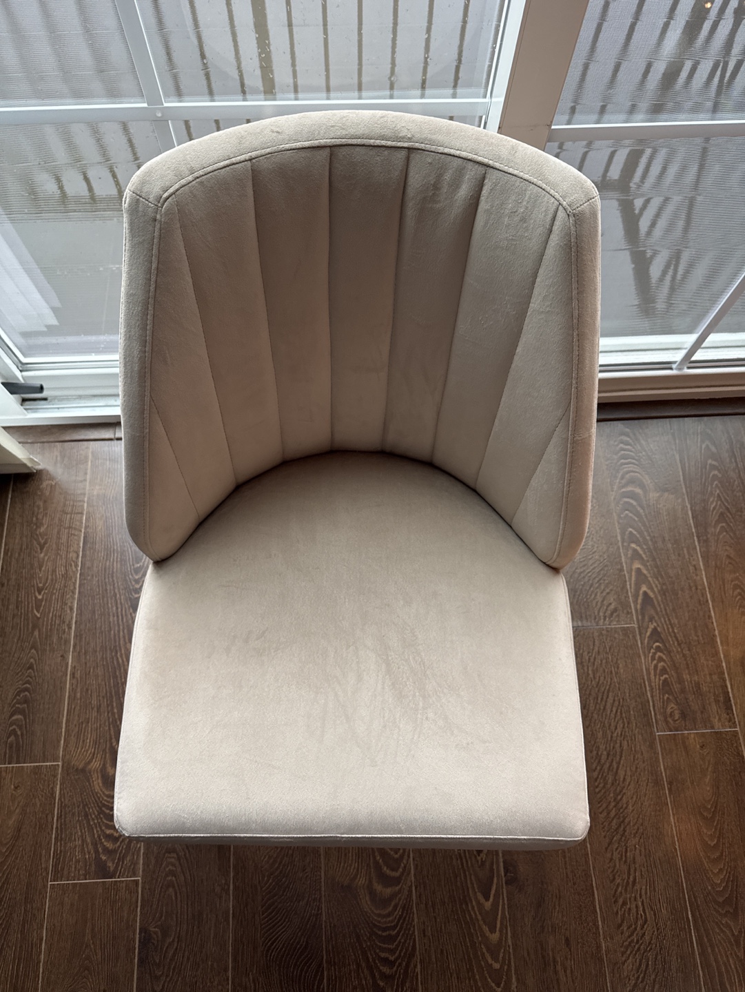 Beige Velvet Dining Chair - photo 2