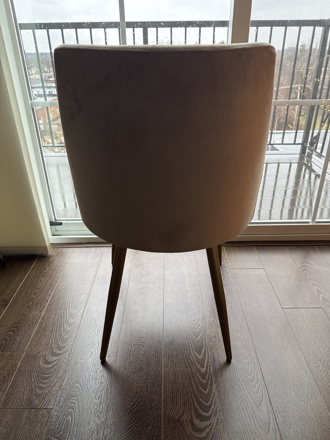 Beige Velvet Dining Chair - photo 4