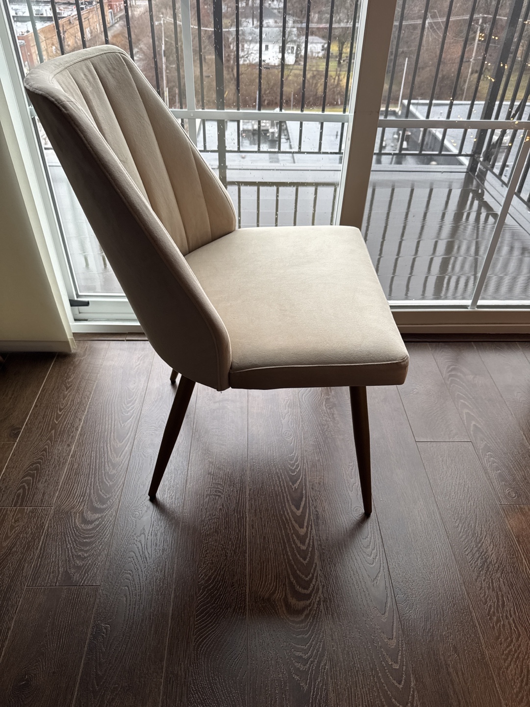 Beige Velvet Dining Chair - photo 3