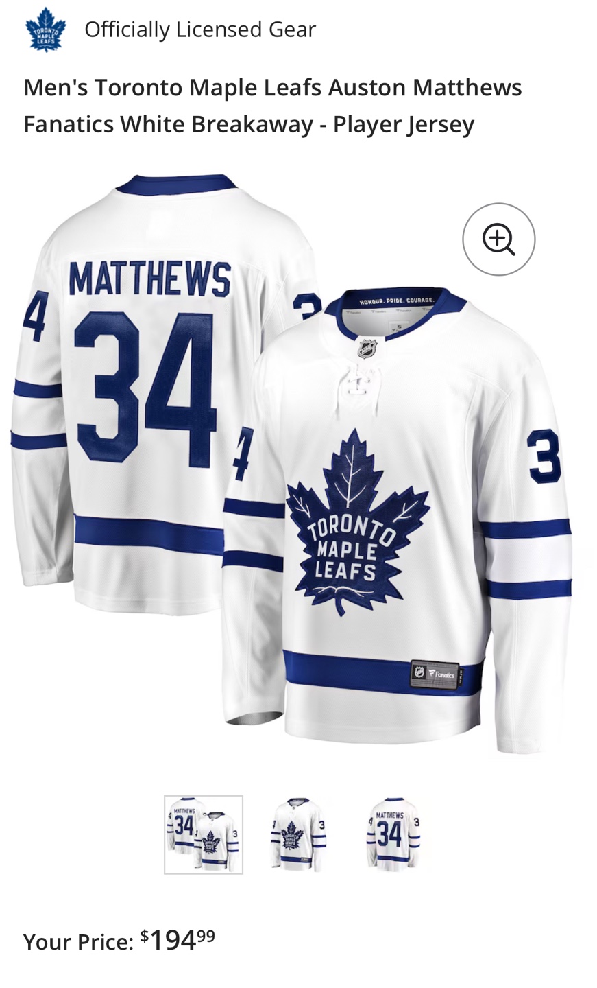 Adidas Toronto Maple Leafs Auston Matthews Jersey - photo 3