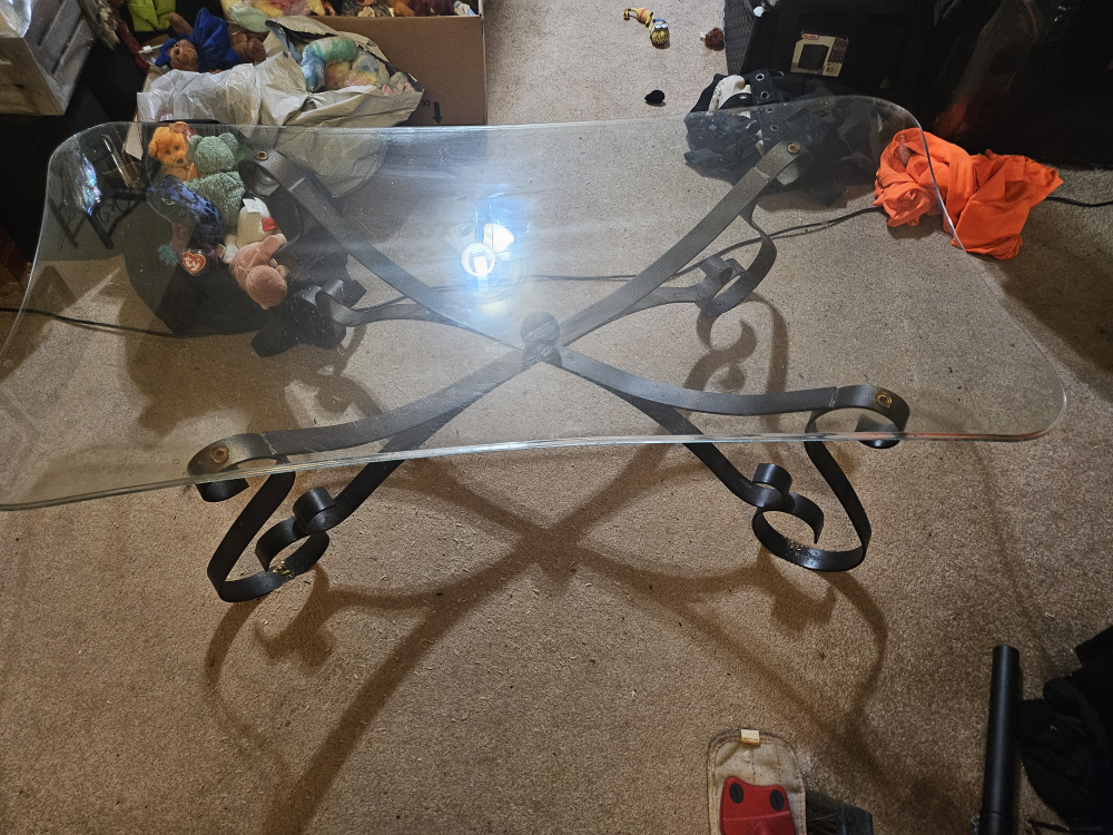 Glass and Metal Coffee Table - photo 2