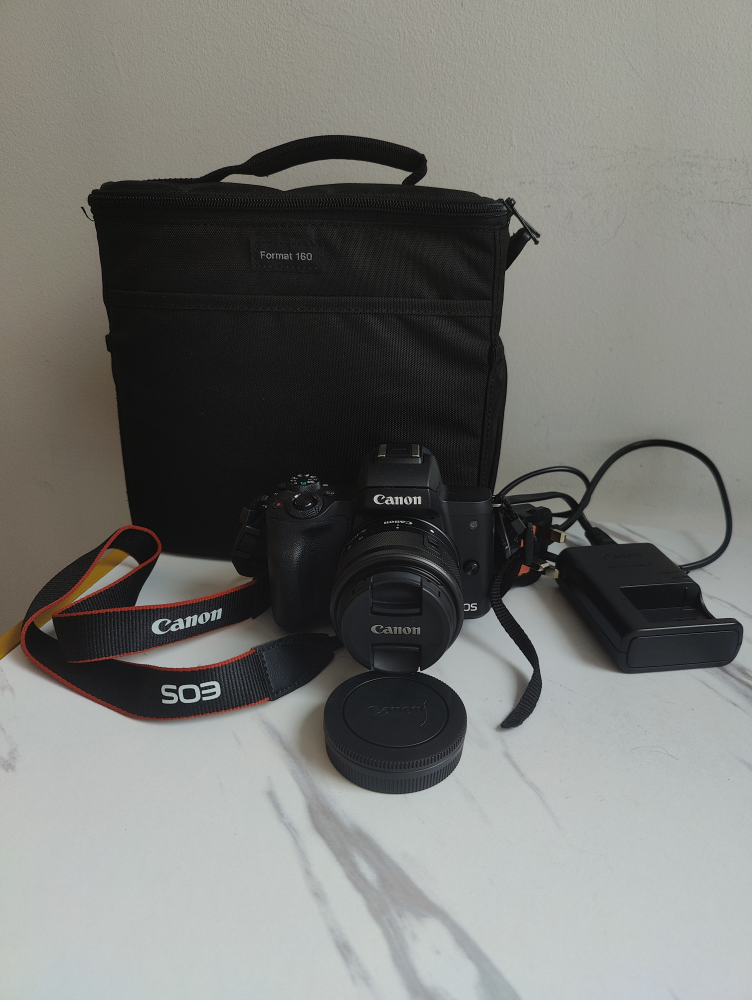 Canon EOS M50 Mirrorless Camera with Lens and Accessories