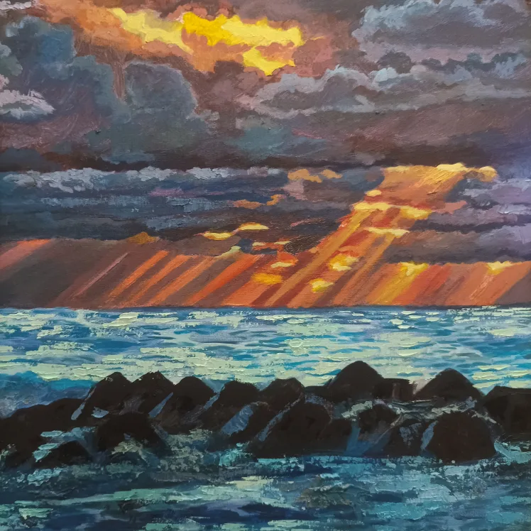 Original Ocean Sunset Painting image indicator(3)