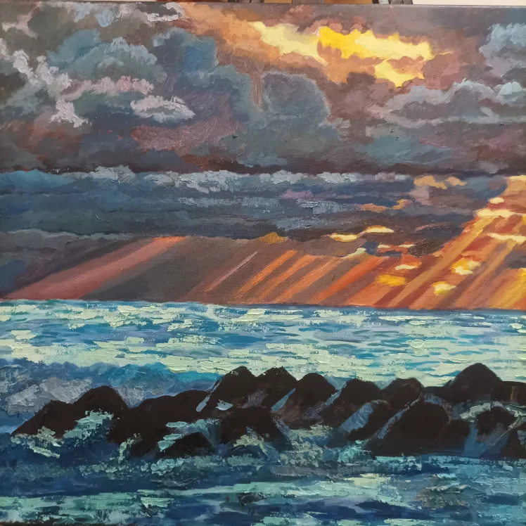 Original Ocean Sunset Painting image indicator(10)