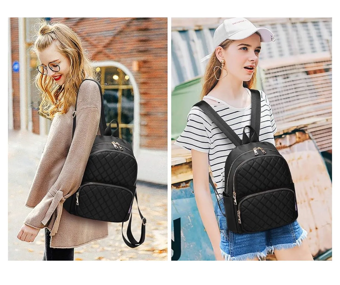 Myhozee Women Backpack Purse Waterproof Nylon Mini Rucksack image indicator(3)