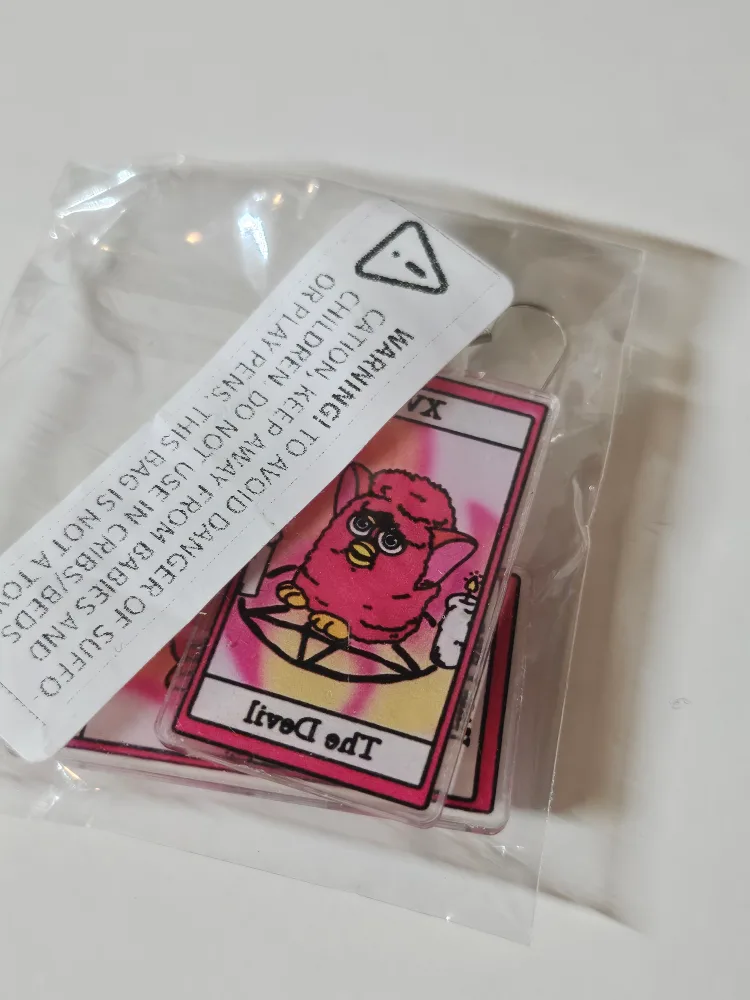 Furby The Devil Tarot Card Earrings image indicator(2)