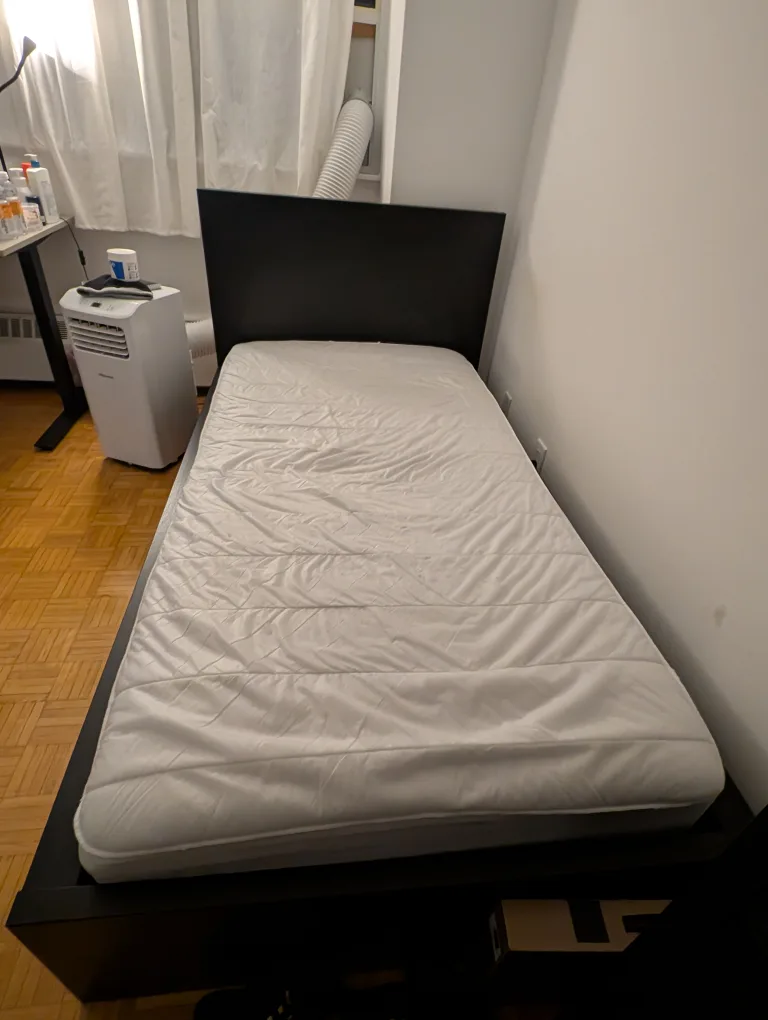 IKEA Malm Twin Bed Frame , Haugesund Mattress READ DESCRIPTION image indicator(3)