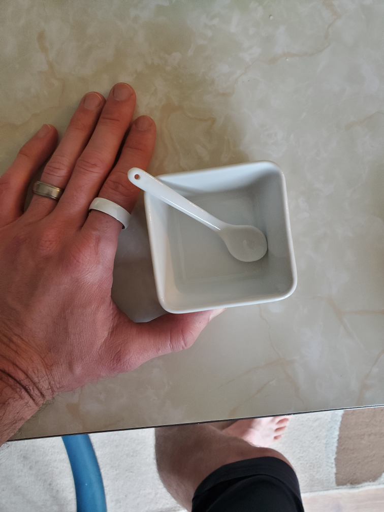 Small White Ceramic Bowl with Spoon