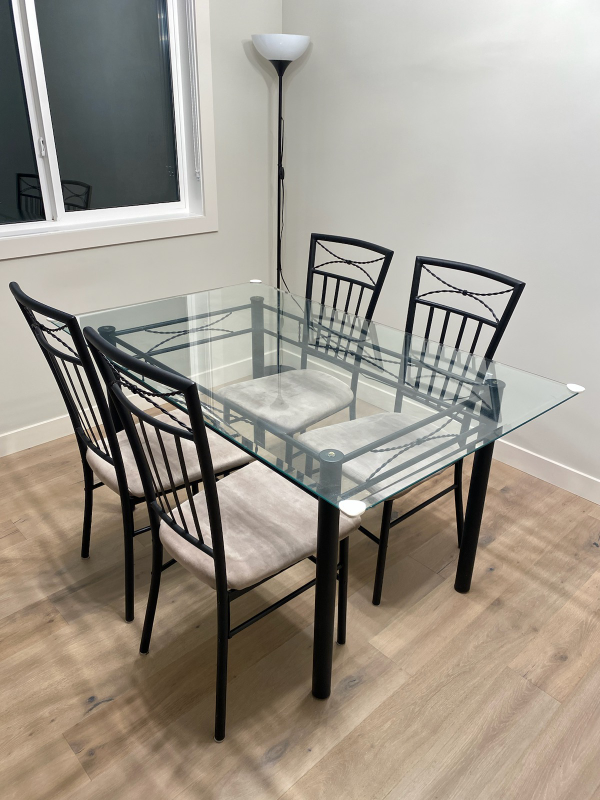 Glass Top Dining Table Set