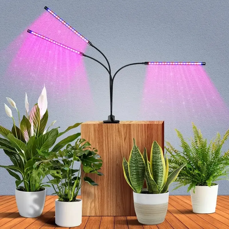 3-Head Indoor Plant Grow Light Lamp with Adjustable Gooseneck image indicator(4)