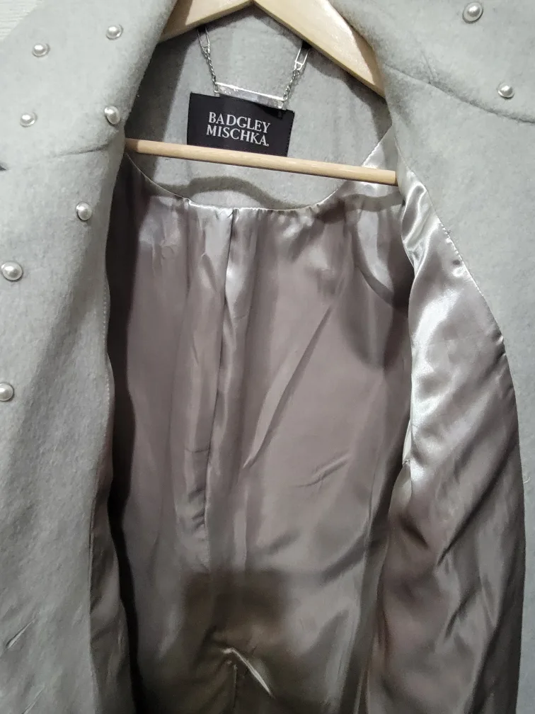 Badgley Mischka Grey Studded/Pearl Coat image indicator(5)