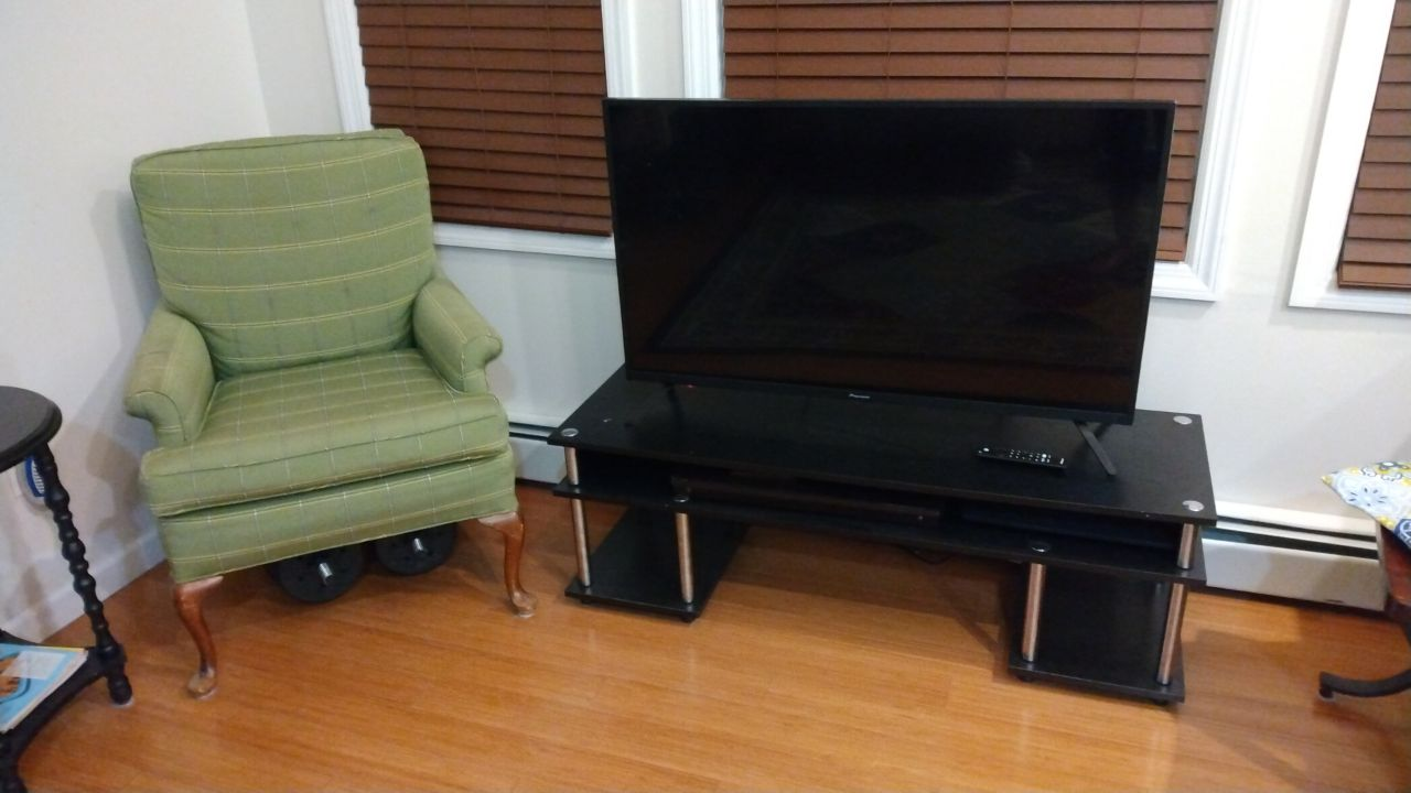 Black TV Stand with Shelf