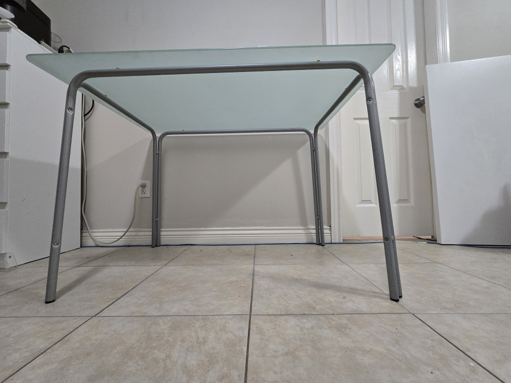 Glass Dining Table with Metal Legs - photo 3