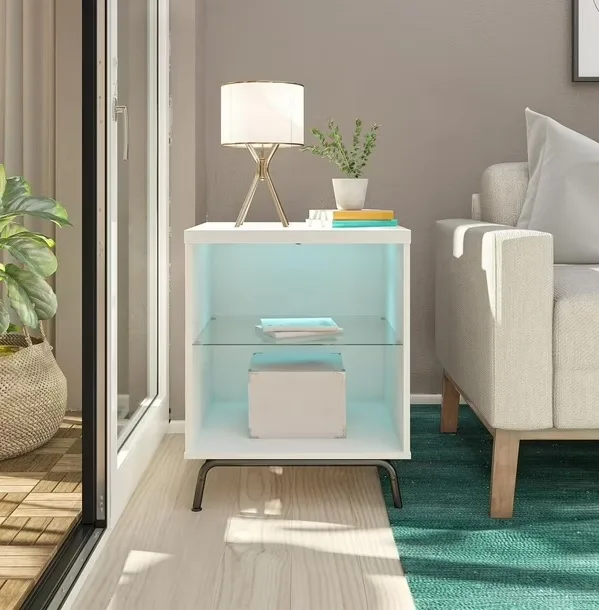 Ameriwood Home Melbourne End Table LED lighting with 7 color image indicator(2)