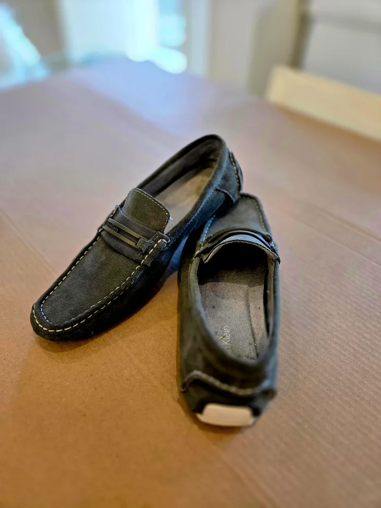 Calvin Klein Men's Grey Suede Loafers image indicator(2)