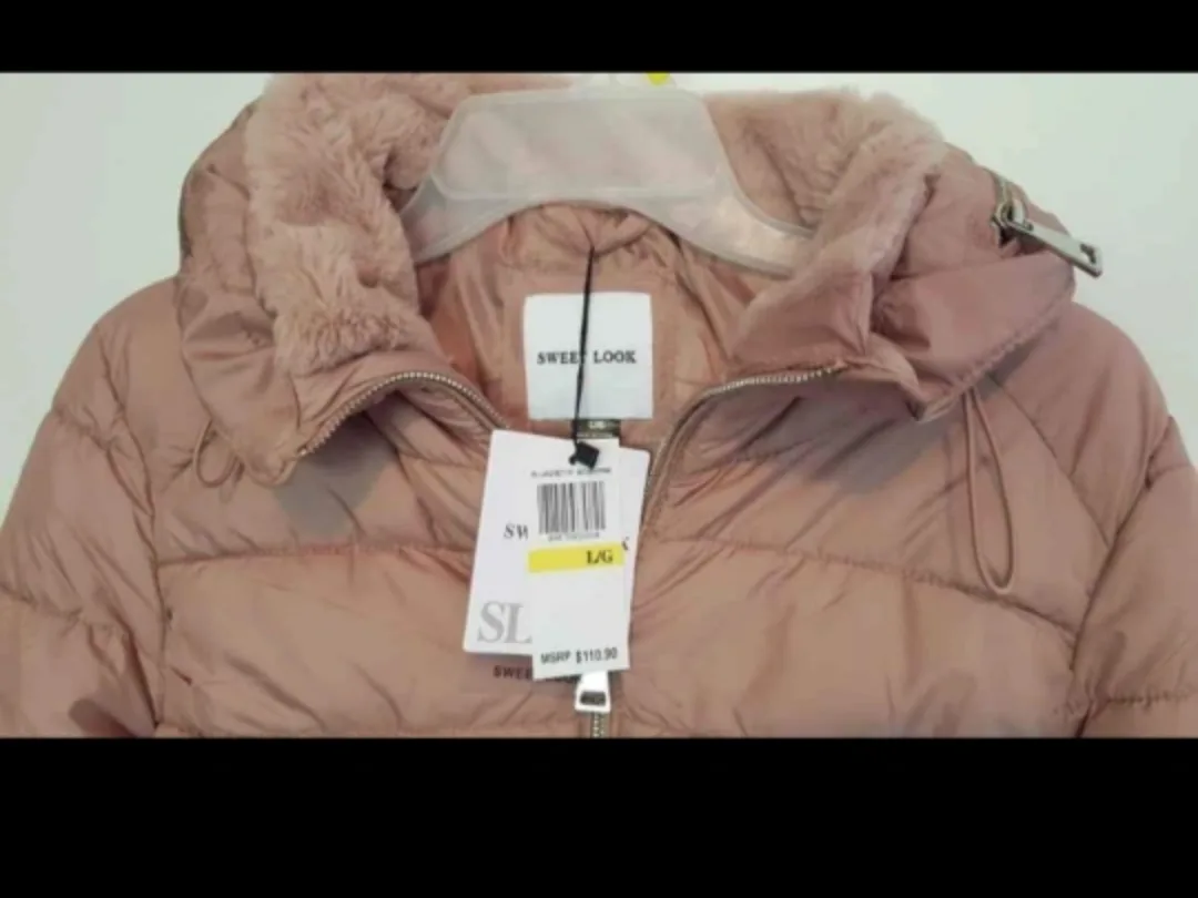 NEW Pink puffer winter jacket coat image indicator(3)