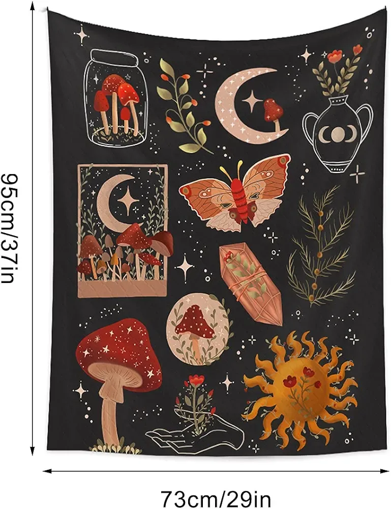 Mushroom/Bohemian/Psychedelic/Witchy Tapestry image indicator(2)