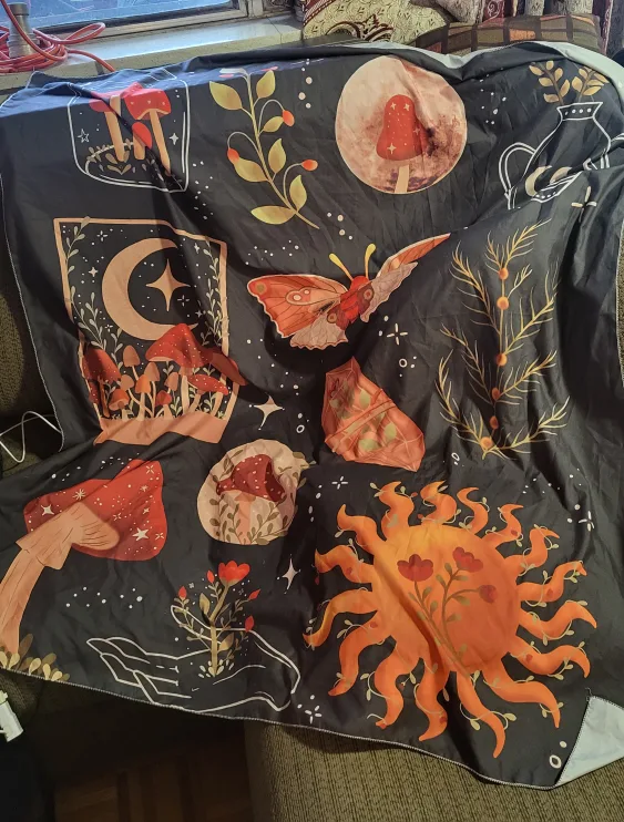 Mushroom/Bohemian/Psychedelic/Witchy Tapestry image indicator(3)