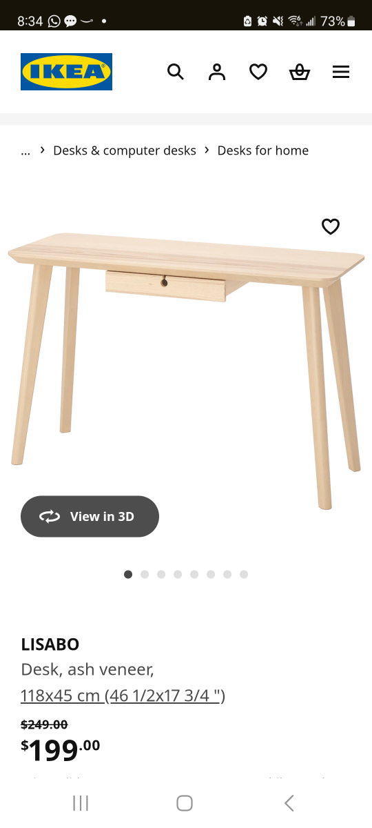 IKEA LISABO Desk - Ash Veneer - photo 3