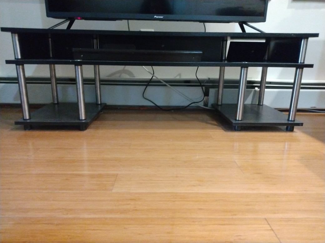 Black TV Stand with Shelf - photo 3