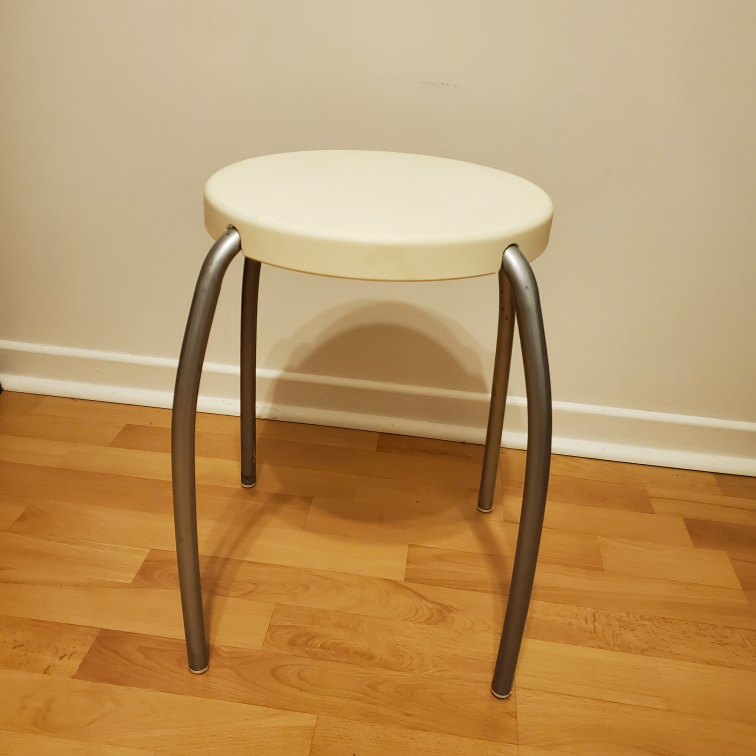 IKEA White and silver stool