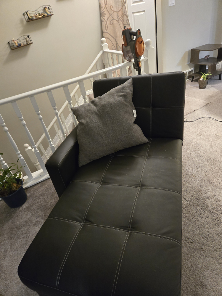 Black Leather Chaise Lounge