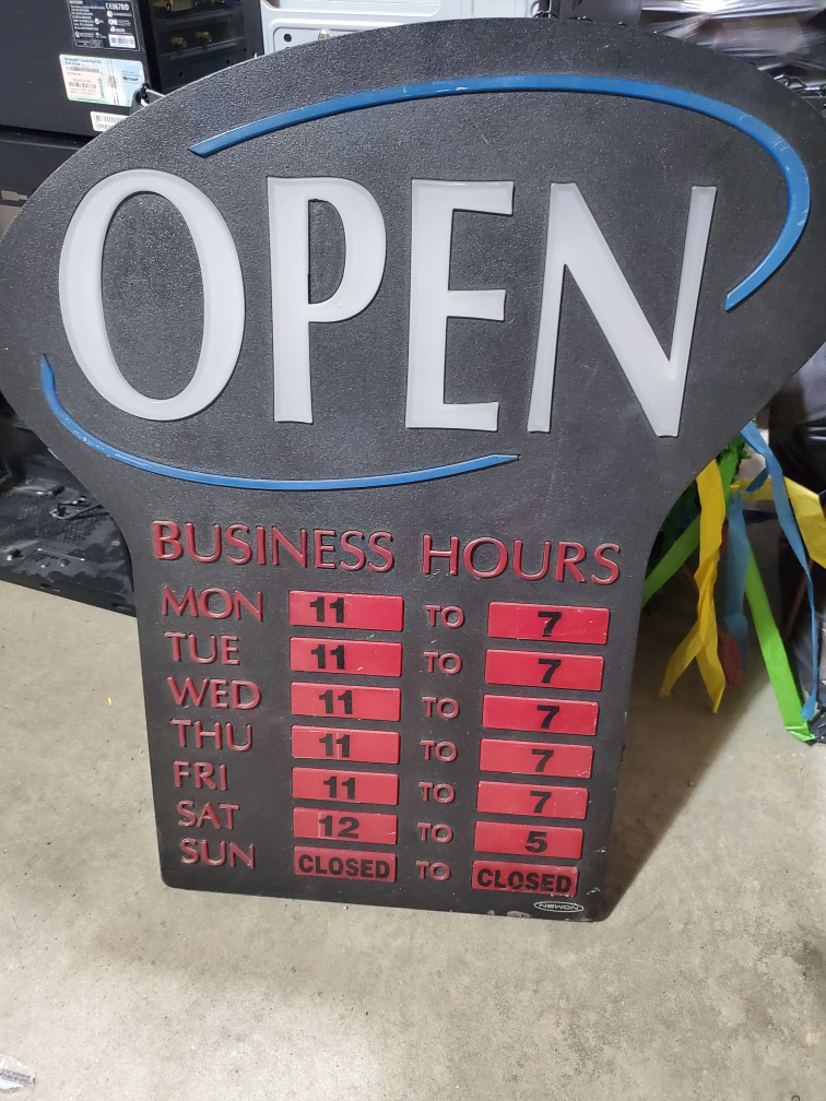Open Lightup Sign