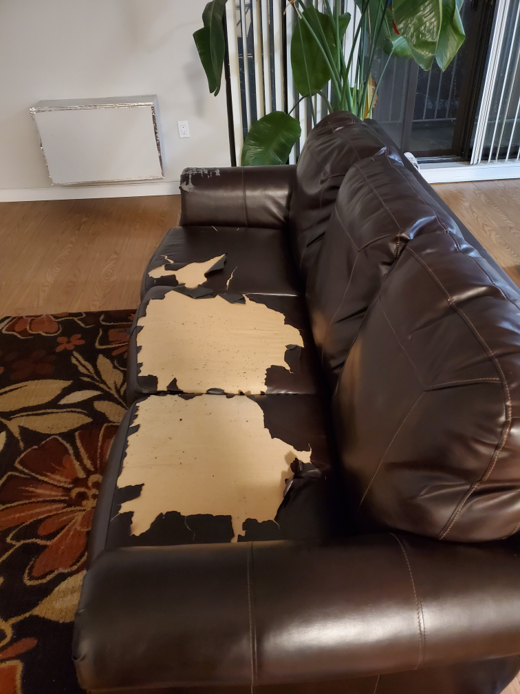 MOVING SALE - Brown Leather Sofa - photo 4