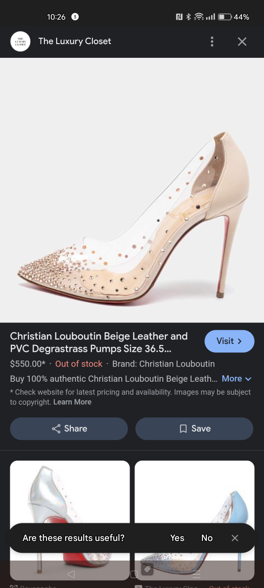 Christian Louboutin Beige Leather and PVC Degrastrass Pumps