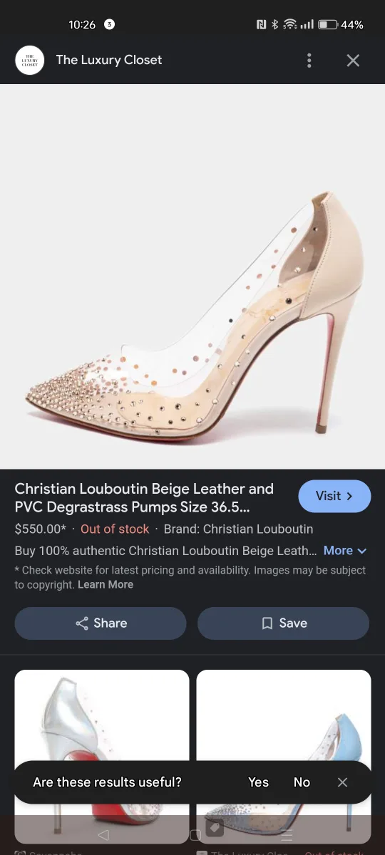 Christian Louboutin Beige Leather and PVC Degrastrass Pumps thumbnail