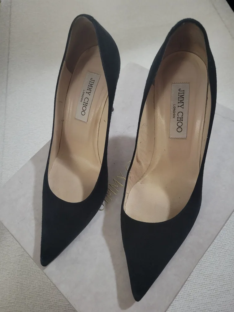 Jimmy Choo Black Suede Pointed Toe Heels image indicator(2)