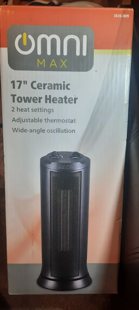 Brand New Sealed OmniMax 17" Ceramic Tower Heater image indicator(2)