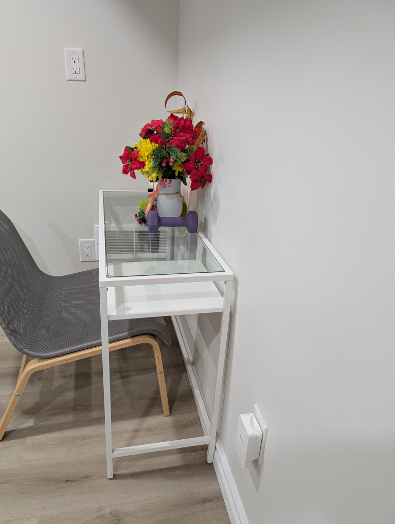 Glass Top Desk with Shelf - photo 2