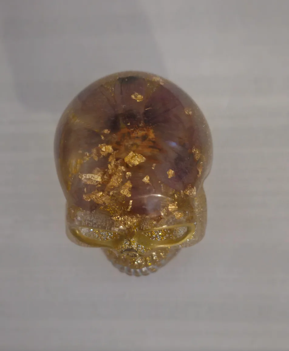 Elegant Golden Resin Skull, crafted with love image indicator(3)