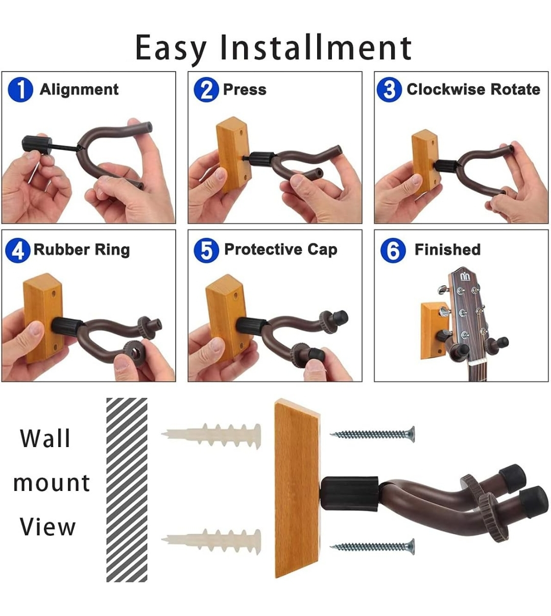 2 Pack Guitar Wall Mount Hanger - photo 4