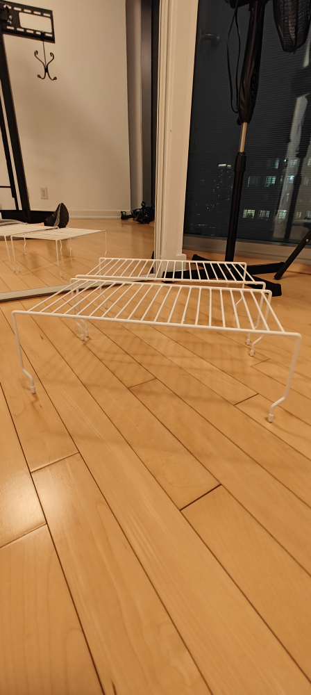 2 White Under Shelf Storage Racks