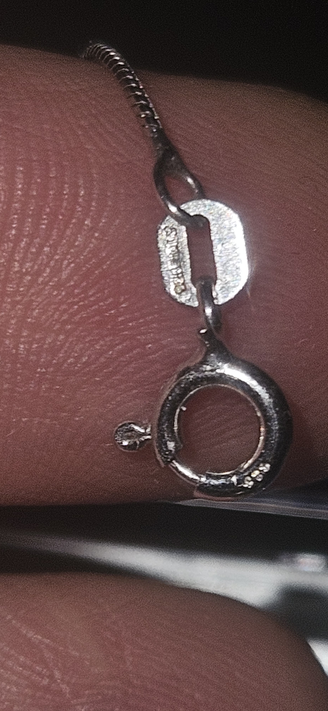 Silver box chain Chain Necklace 925K stamped made in Italy - photo 2