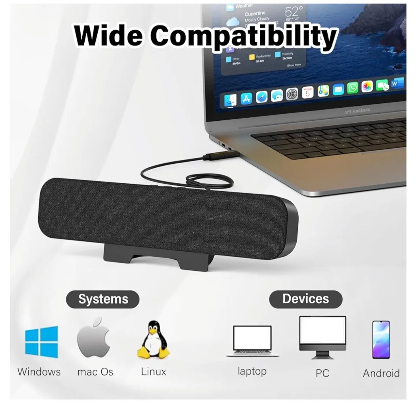 OGUPGX Computer Speakers for Desktop PC image indicator(2)