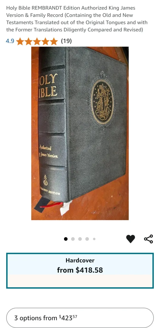 Antique - 1959 Holy Bible Rembrandt Edition image indicator(10)