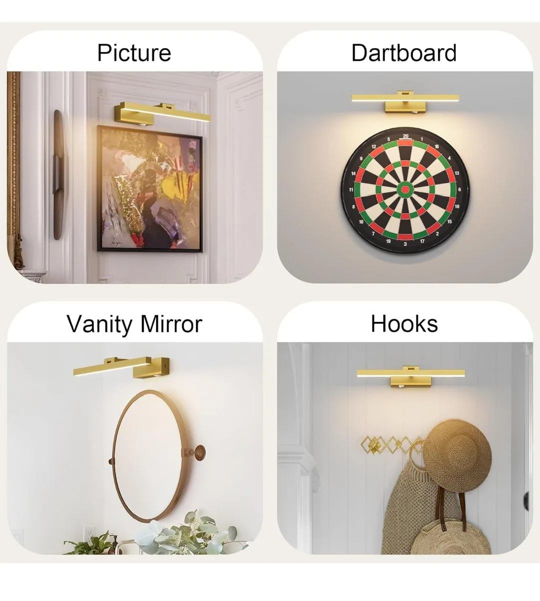 Gold Picture Light with Remote, USB Rechargeable image indicator(3)