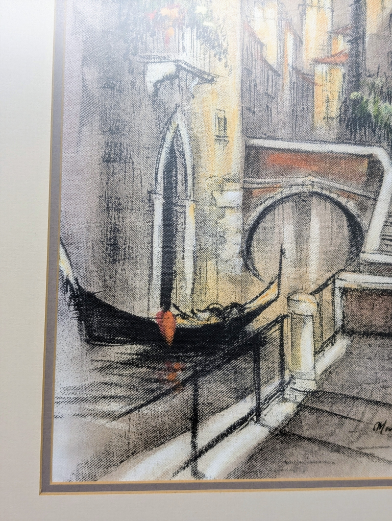 Vintage Framed Artwork of Gondola in Venice #ThriftyPicks - photo 2