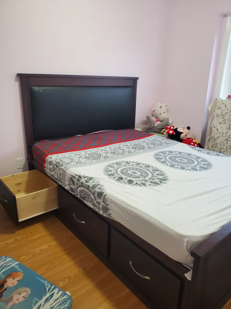 queen bed frame and mattress thumbnail