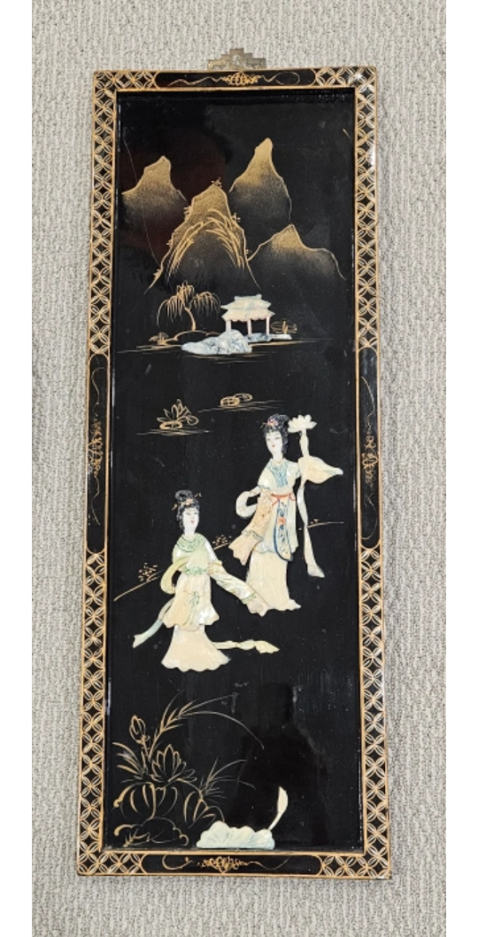 Vintage Chinese Wall Hanging Set with Mother of Pearl Inlay - photo 3